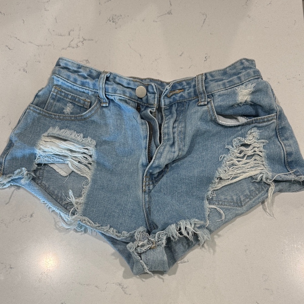 Distressed Denim Women Short Shorts